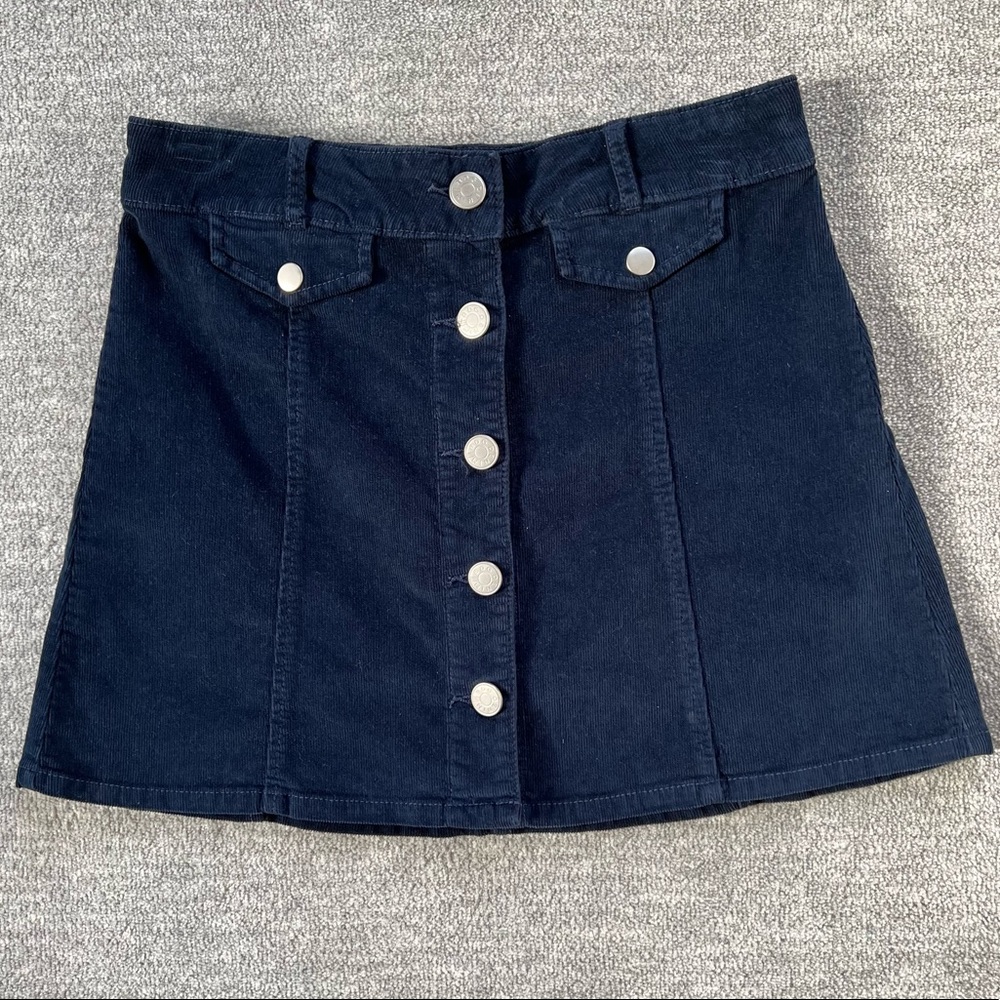 BDG Navy Blue Corduroy Mini Skirt